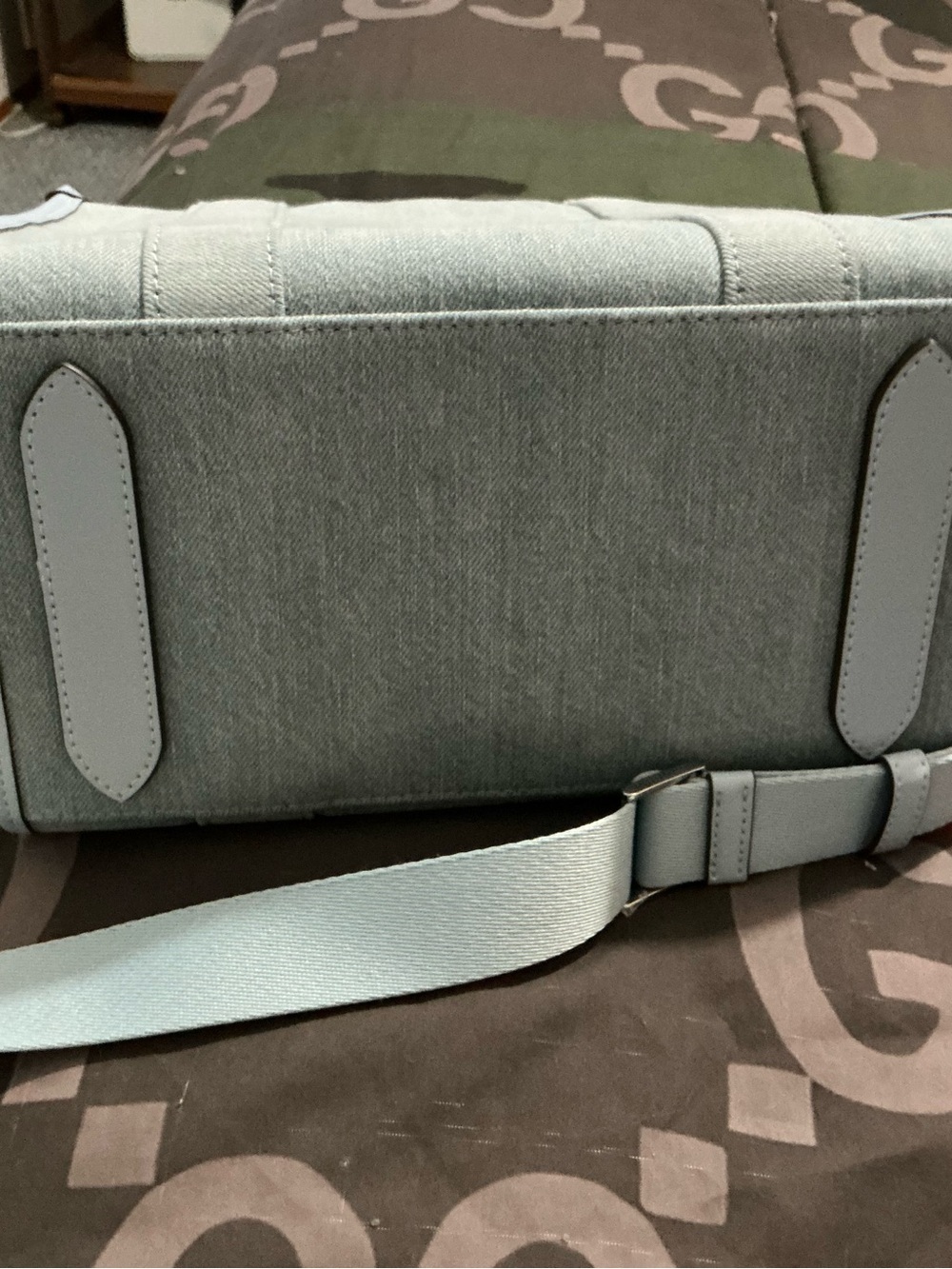 kate spade Light Blue Denim Tote with Logo Straps - Picture 3 of 4